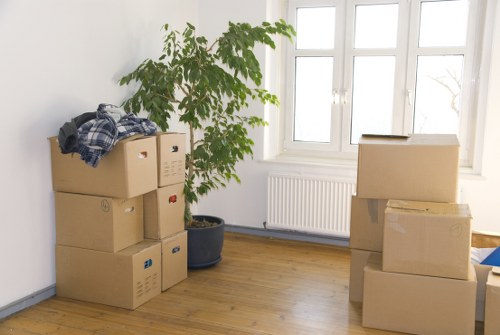 Business moving planning image in an urban setting